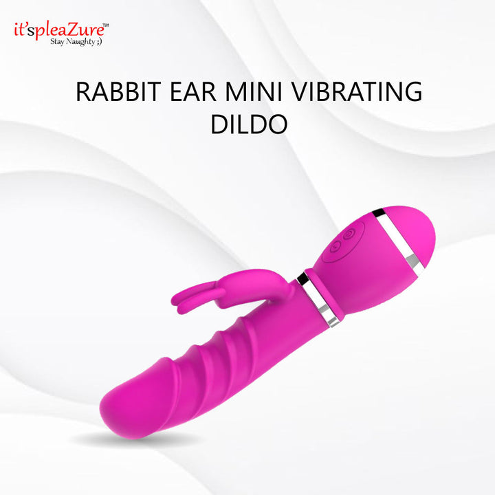 ItspleaZure Rabbit Ear Mini Vibrating Dildo