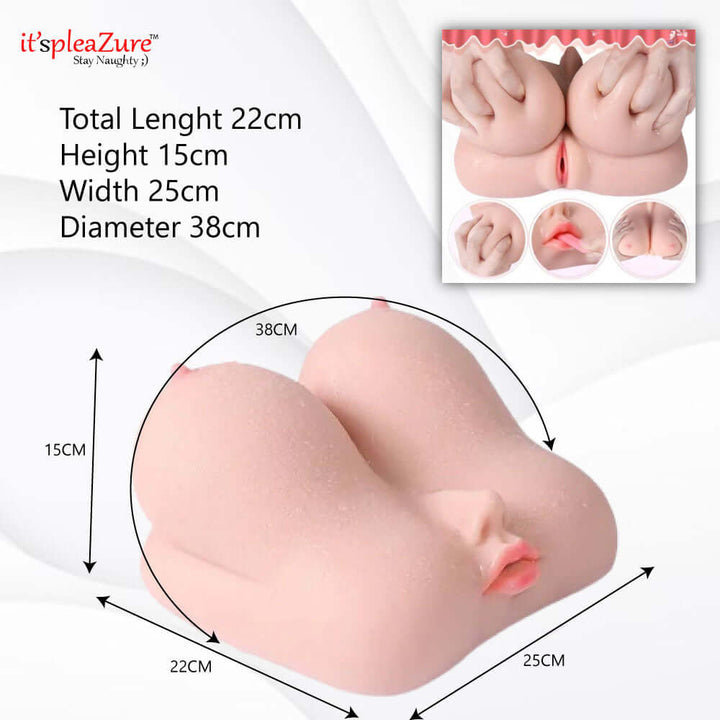 Itspleazure 4 in 1 Silicone Breast & Vagina Short Sex Doll