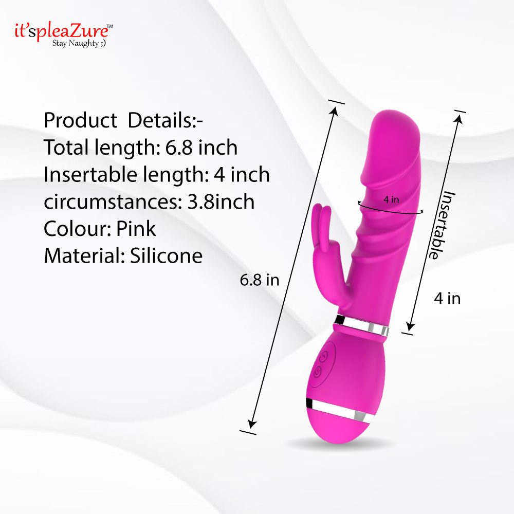 ItspleaZure Rabbit Ear Mini Vibrating Dildo