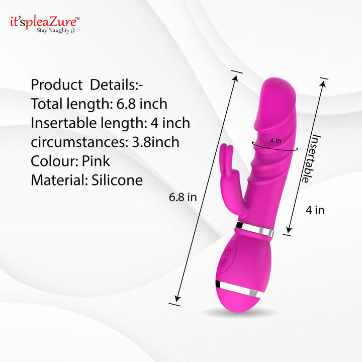 ItspleaZure Rabbit Ear Mini Vibrating Dildo